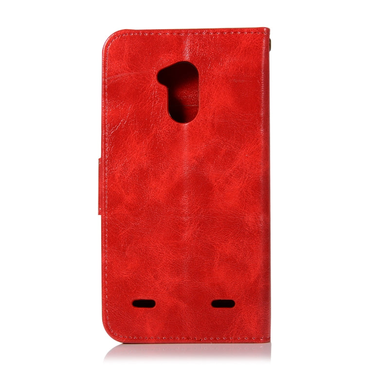 For ZTE V6 Plus / V7 Lite Retro Copper Button Crazy Horse Horizontal Flip PU Leather Case with Holder & Card Slots & Wallet & Lanyard