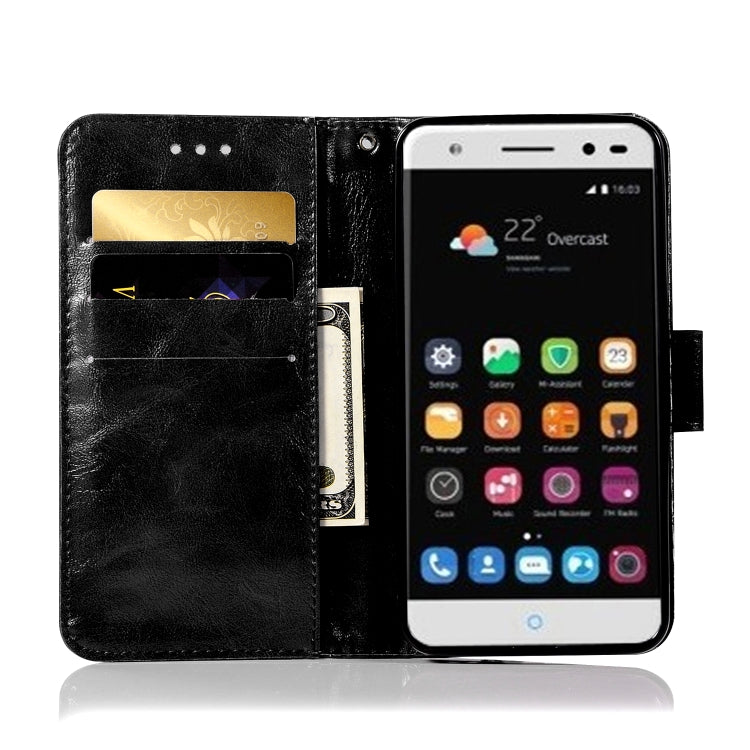 For ZTE V6 Plus / V7 Lite Retro Copper Button Crazy Horse Horizontal Flip PU Leather Case with Holder & Card Slots & Wallet & Lanyard