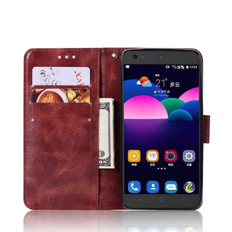 For ZTE N9132 Retro Copper Button Crazy Horse Horizontal Flip PU Leather Case with Holder & Card Slots & Wallet & Lanyard