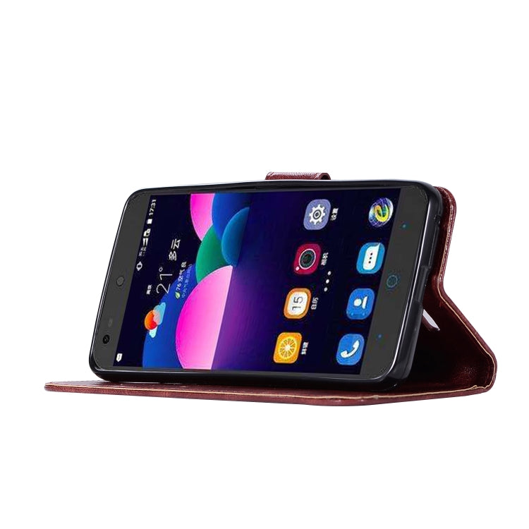For ZTE N9132 Retro Copper Button Crazy Horse Horizontal Flip PU Leather Case with Holder & Card Slots & Wallet & Lanyard