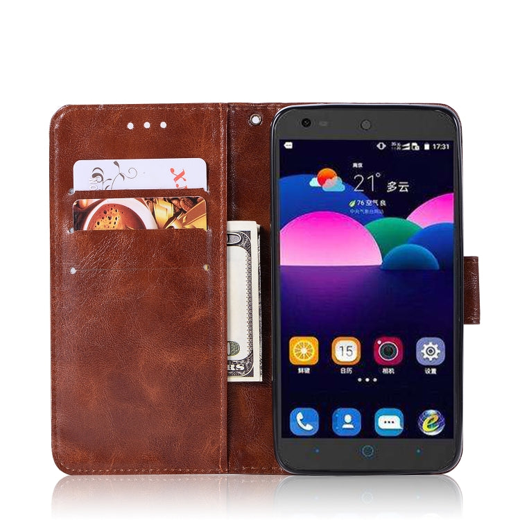 For ZTE N9132 Retro Copper Button Crazy Horse Horizontal Flip PU Leather Case with Holder & Card Slots & Wallet & Lanyard