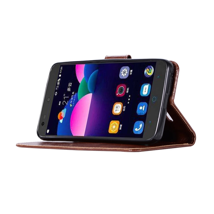 For ZTE N9132 Retro Copper Button Crazy Horse Horizontal Flip PU Leather Case with Holder & Card Slots & Wallet & Lanyard