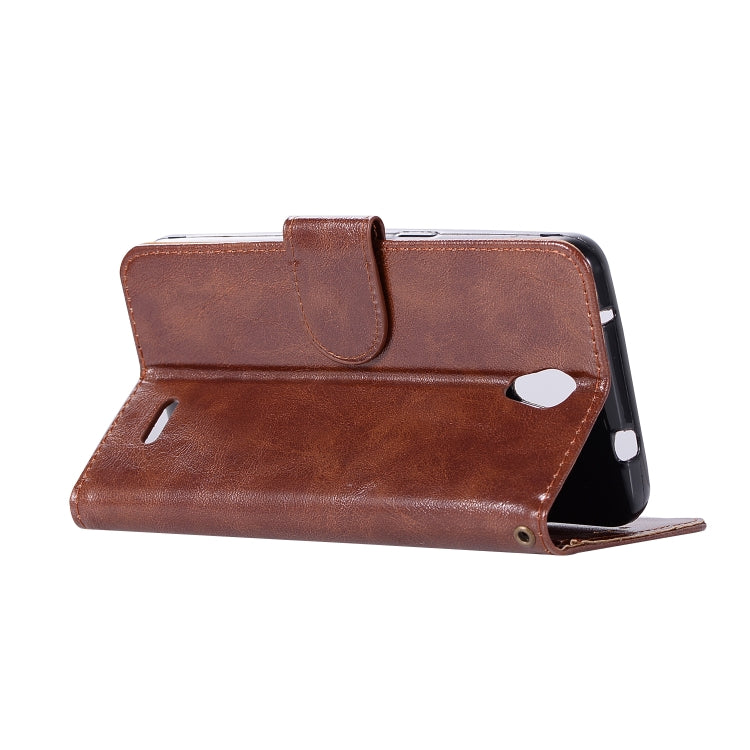 For ZTE N9132 Retro Copper Button Crazy Horse Horizontal Flip PU Leather Case with Holder & Card Slots & Wallet & Lanyard