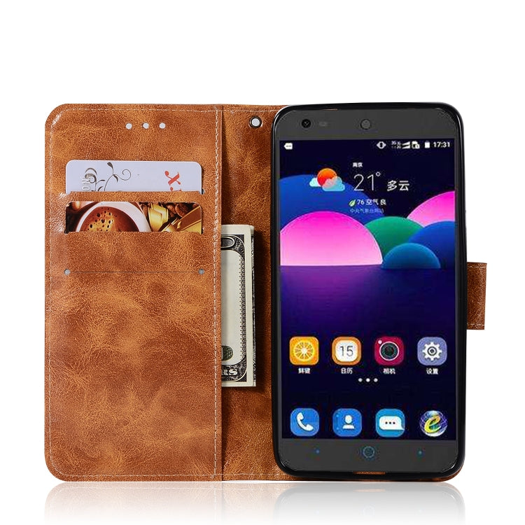 For ZTE N9132 Retro Copper Button Crazy Horse Horizontal Flip PU Leather Case with Holder & Card Slots & Wallet & Lanyard