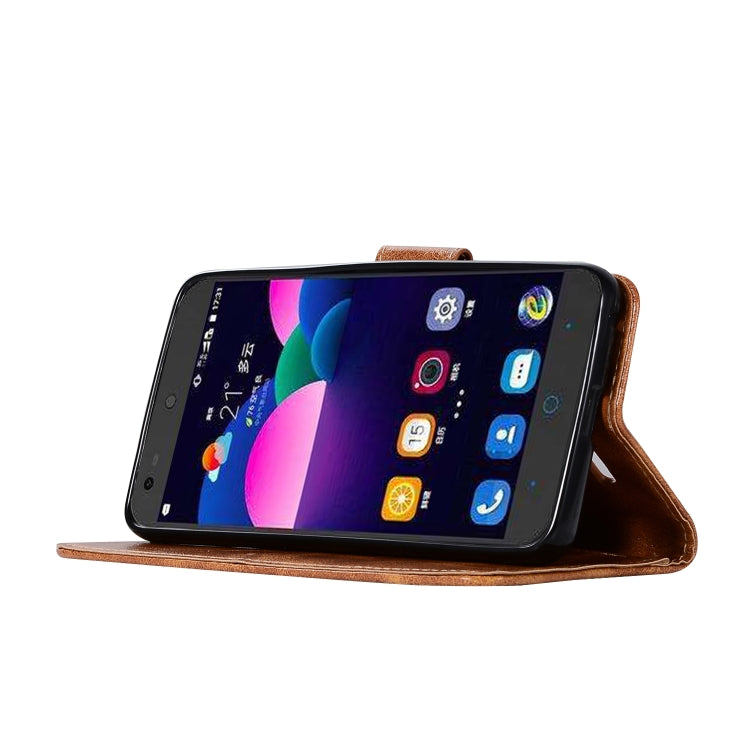 For ZTE N9132 Retro Copper Button Crazy Horse Horizontal Flip PU Leather Case with Holder & Card Slots & Wallet & Lanyard