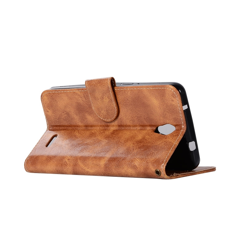 For ZTE N9132 Retro Copper Button Crazy Horse Horizontal Flip PU Leather Case with Holder & Card Slots & Wallet & Lanyard