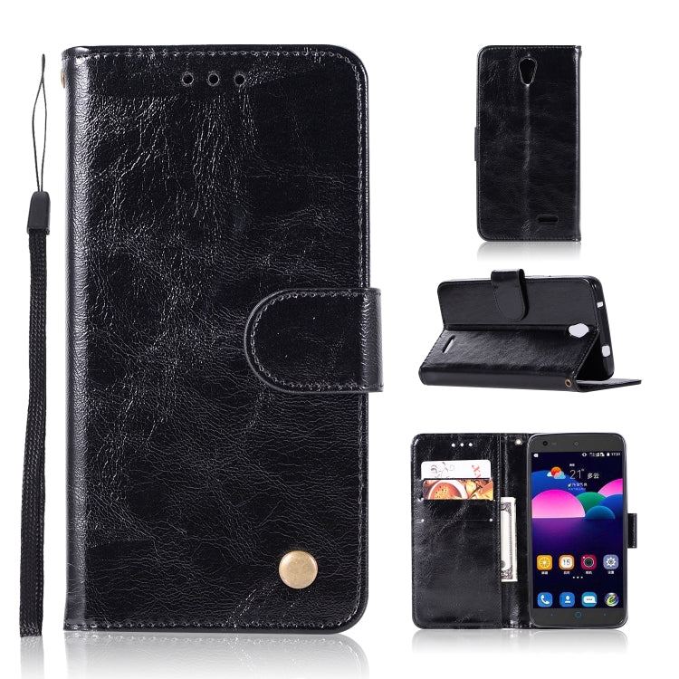 For ZTE N9132 Retro Copper Button Crazy Horse Horizontal Flip PU Leather Case with Holder & Card Slots & Wallet & Lanyard