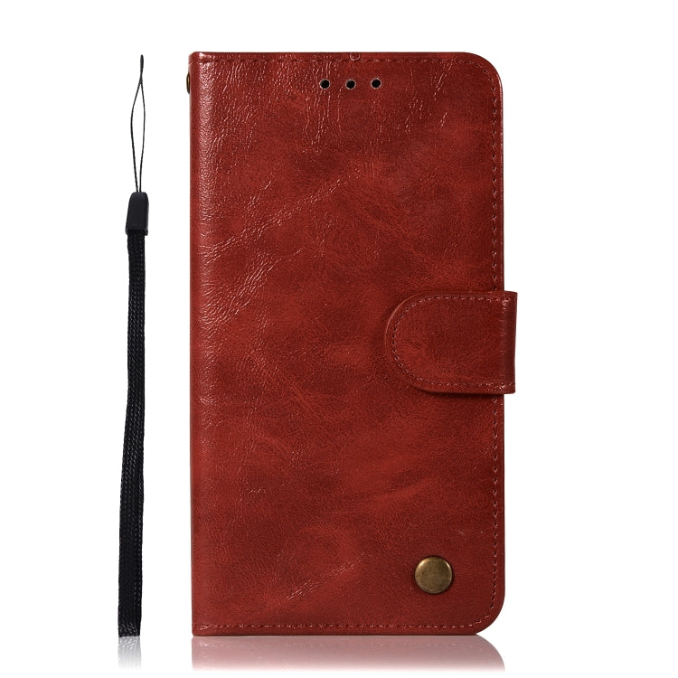 For ZTE AXON7 Retro Copper Button Crazy Horse Horizontal Flip PU Leather Case with Holder & Card Slots & Wallet & Lanyard
