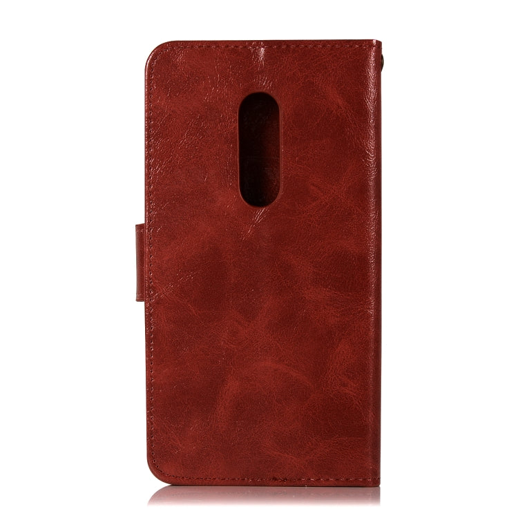 For ZTE AXON7 Retro Copper Button Crazy Horse Horizontal Flip PU Leather Case with Holder & Card Slots & Wallet & Lanyard