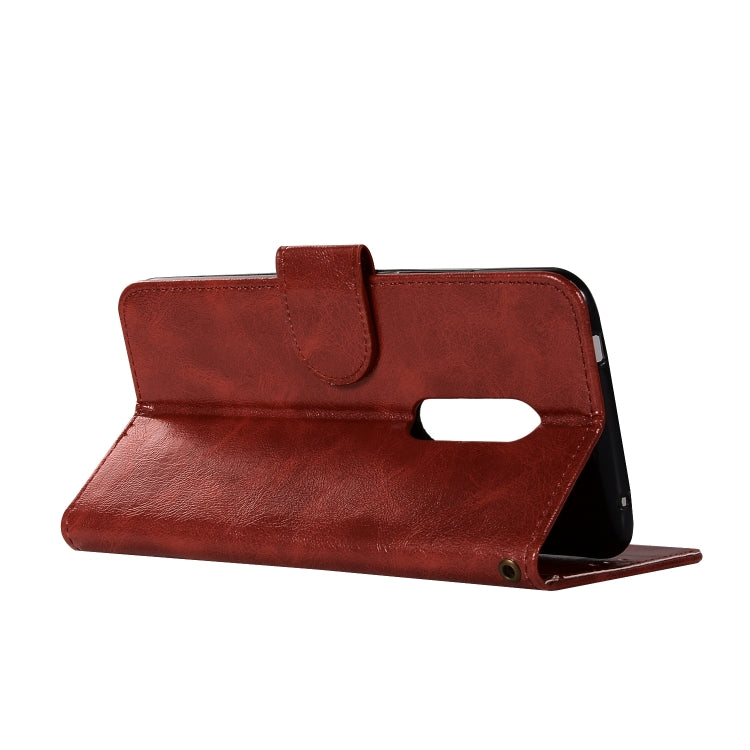 For ZTE AXON7 Retro Copper Button Crazy Horse Horizontal Flip PU Leather Case with Holder & Card Slots & Wallet & Lanyard