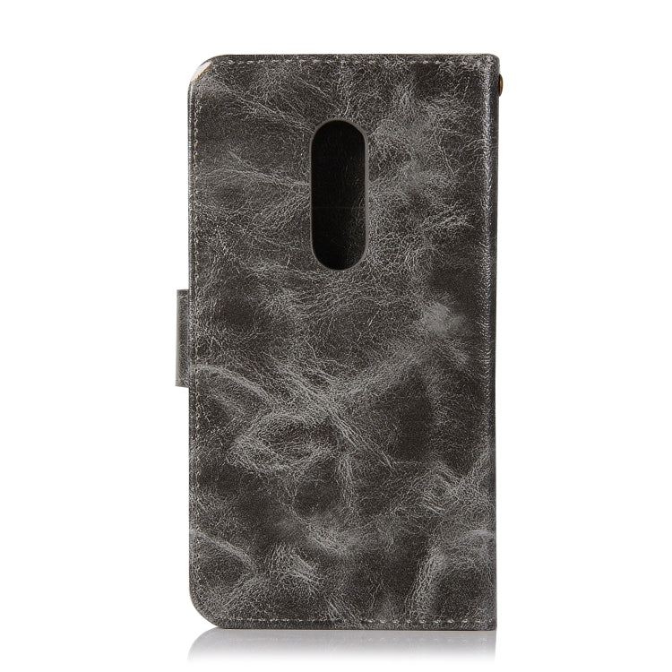 For ZTE AXON7 Retro Copper Button Crazy Horse Horizontal Flip PU Leather Case with Holder & Card Slots & Wallet & Lanyard