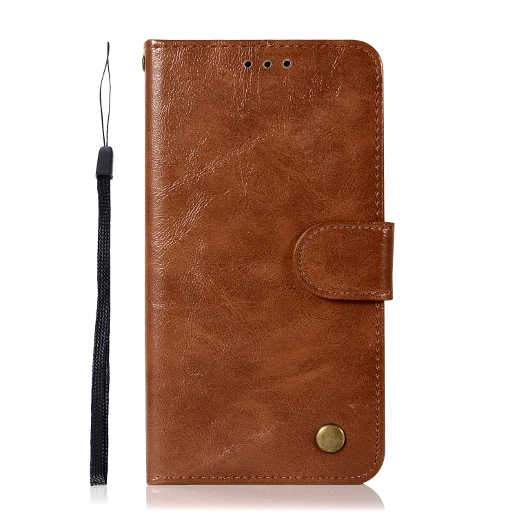 For ZTE AXON7 Retro Copper Button Crazy Horse Horizontal Flip PU Leather Case with Holder & Card Slots & Wallet & Lanyard