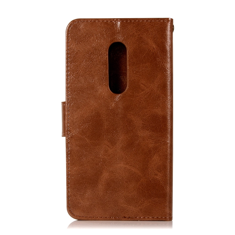 For ZTE AXON7 Retro Copper Button Crazy Horse Horizontal Flip PU Leather Case with Holder & Card Slots & Wallet & Lanyard