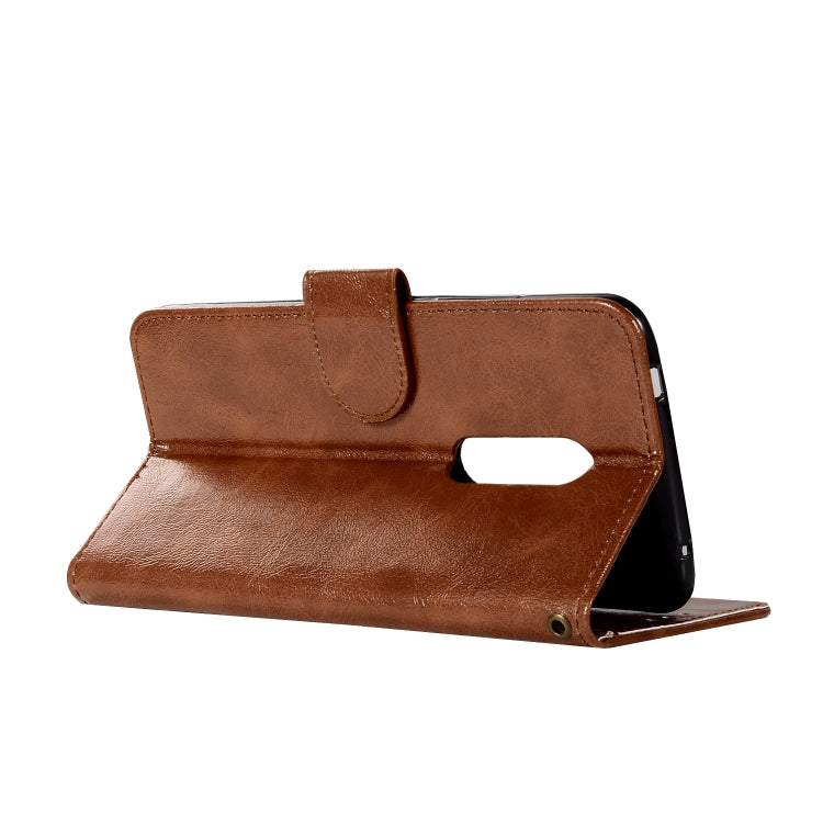 For ZTE AXON7 Retro Copper Button Crazy Horse Horizontal Flip PU Leather Case with Holder & Card Slots & Wallet & Lanyard