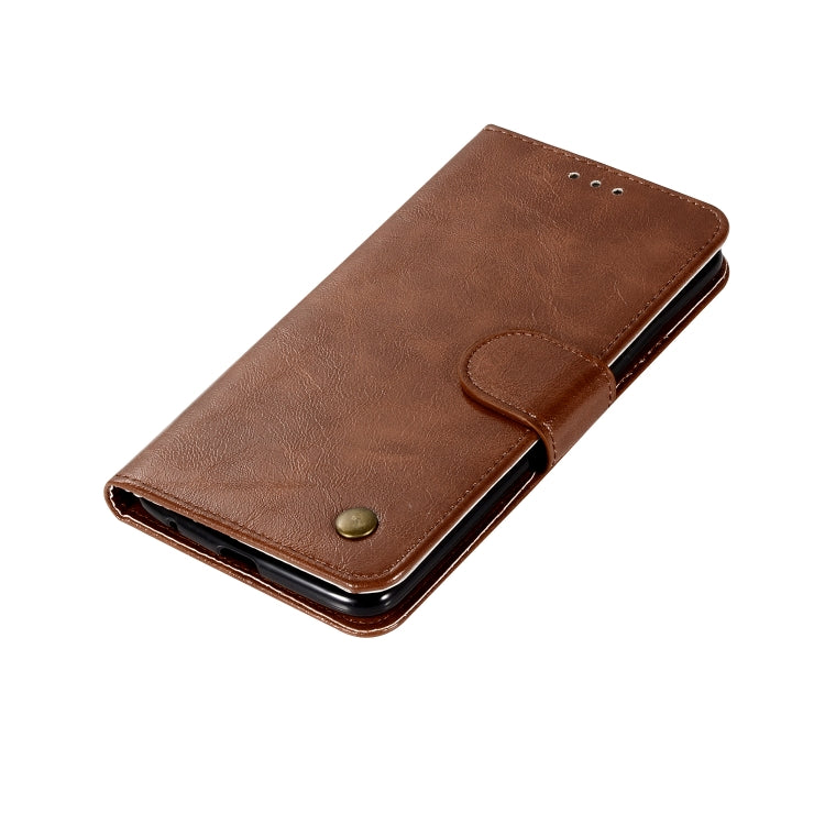 For ZTE AXON7 Retro Copper Button Crazy Horse Horizontal Flip PU Leather Case with Holder & Card Slots & Wallet & Lanyard