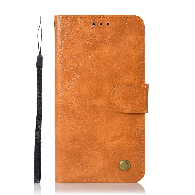 For ZTE AXON7 Retro Copper Button Crazy Horse Horizontal Flip PU Leather Case with Holder & Card Slots & Wallet & Lanyard