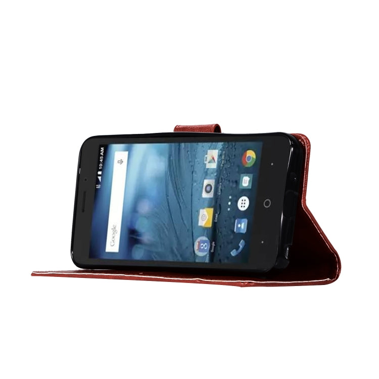 For ZTE N9137 Retro Copper Button Crazy Horse Horizontal Flip PU Leather Case with Holder & Card Slots & Wallet & Lanyard