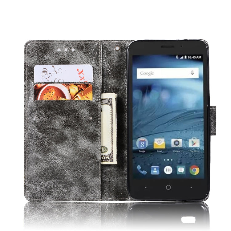 For ZTE N9137 Retro Copper Button Crazy Horse Horizontal Flip PU Leather Case with Holder & Card Slots & Wallet & Lanyard