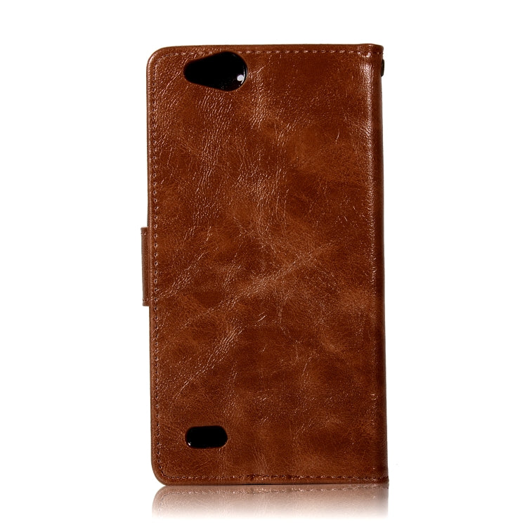 For ZTE N9137 Retro Copper Button Crazy Horse Horizontal Flip PU Leather Case with Holder & Card Slots & Wallet & Lanyard