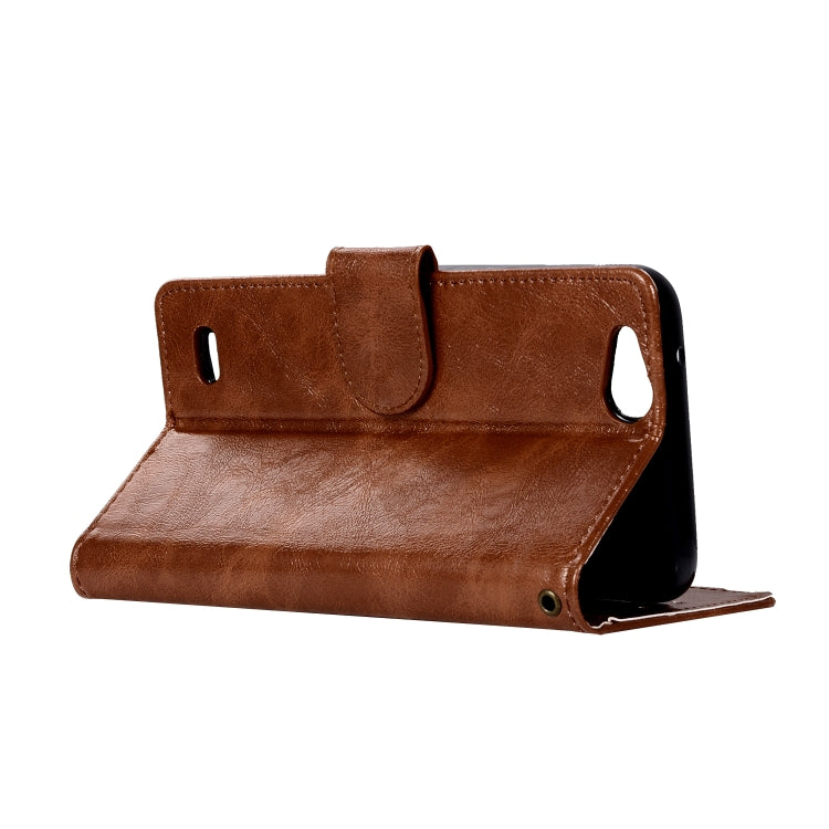 For ZTE N9137 Retro Copper Button Crazy Horse Horizontal Flip PU Leather Case with Holder & Card Slots & Wallet & Lanyard