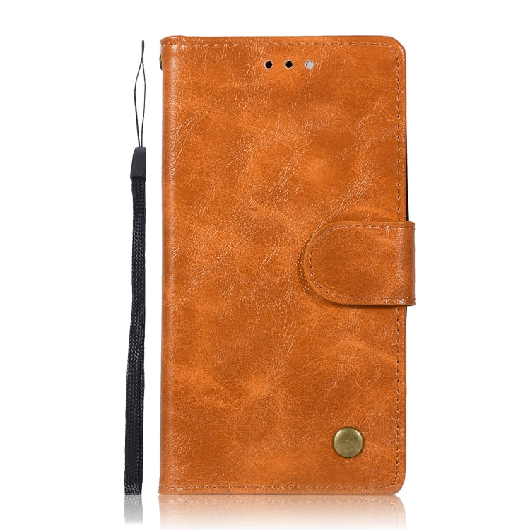 For ZTE N9137 Retro Copper Button Crazy Horse Horizontal Flip PU Leather Case with Holder & Card Slots & Wallet & Lanyard