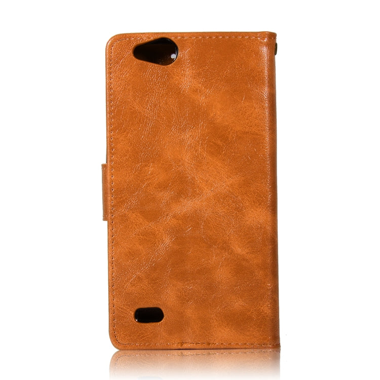 For ZTE N9137 Retro Copper Button Crazy Horse Horizontal Flip PU Leather Case with Holder & Card Slots & Wallet & Lanyard