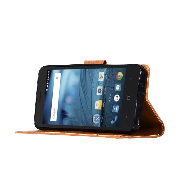 For ZTE N9137 Retro Copper Button Crazy Horse Horizontal Flip PU Leather Case with Holder & Card Slots & Wallet & Lanyard