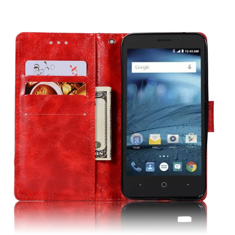 For ZTE N9137 Retro Copper Button Crazy Horse Horizontal Flip PU Leather Case with Holder & Card Slots & Wallet & Lanyard