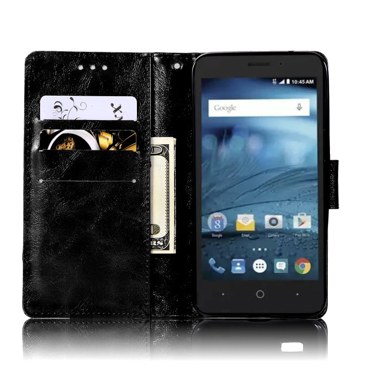 For ZTE N9137 Retro Copper Button Crazy Horse Horizontal Flip PU Leather Case with Holder & Card Slots & Wallet & Lanyard