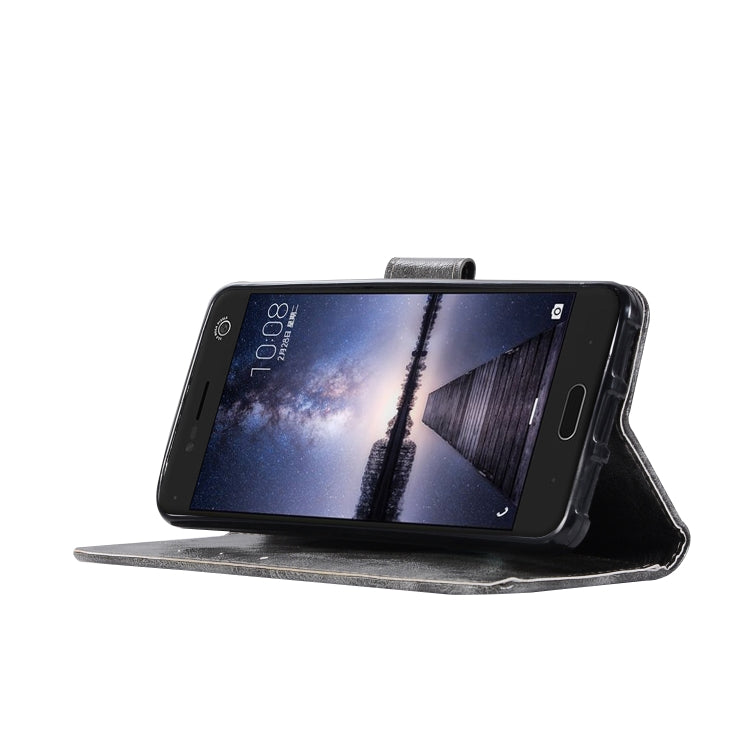 For ZTE Blade V8 Retro Copper Button Crazy Horse Horizontal Flip PU Leather Case with Holder & Card Slots & Wallet & Lanyard