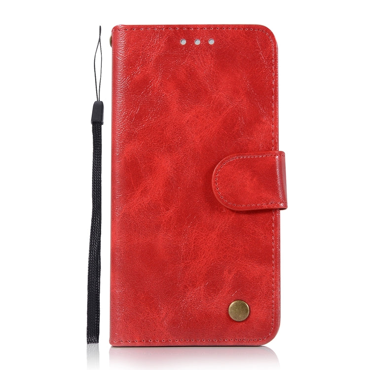 For ZTE Blade V8 Retro Copper Button Crazy Horse Horizontal Flip PU Leather Case with Holder & Card Slots & Wallet & Lanyard