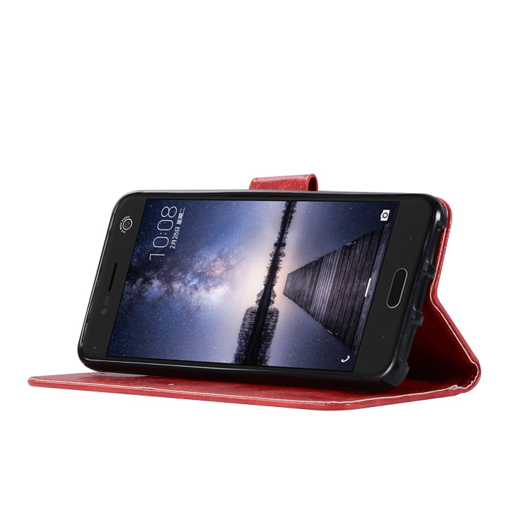 For ZTE Blade V8 Retro Copper Button Crazy Horse Horizontal Flip PU Leather Case with Holder & Card Slots & Wallet & Lanyard