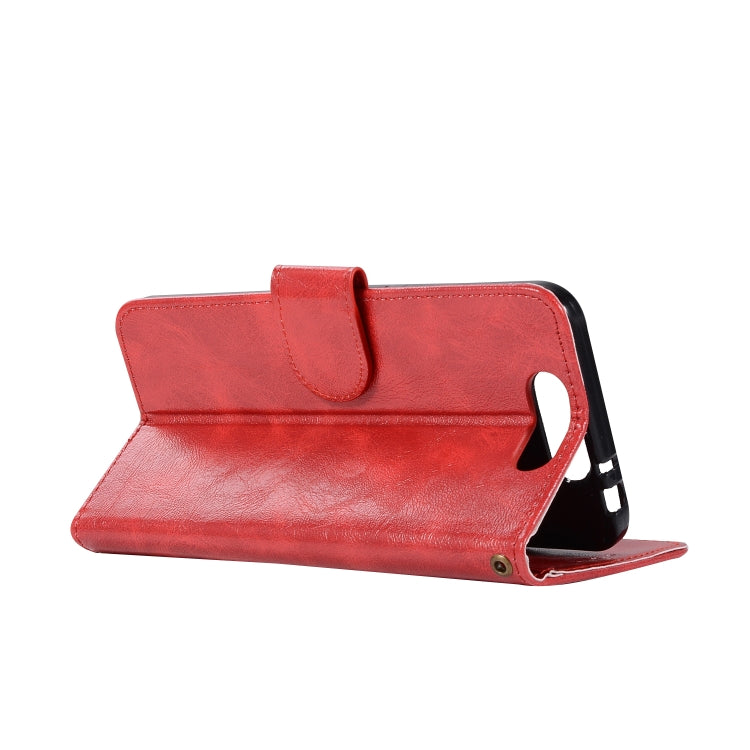 For ZTE Blade V8 Retro Copper Button Crazy Horse Horizontal Flip PU Leather Case with Holder & Card Slots & Wallet & Lanyard