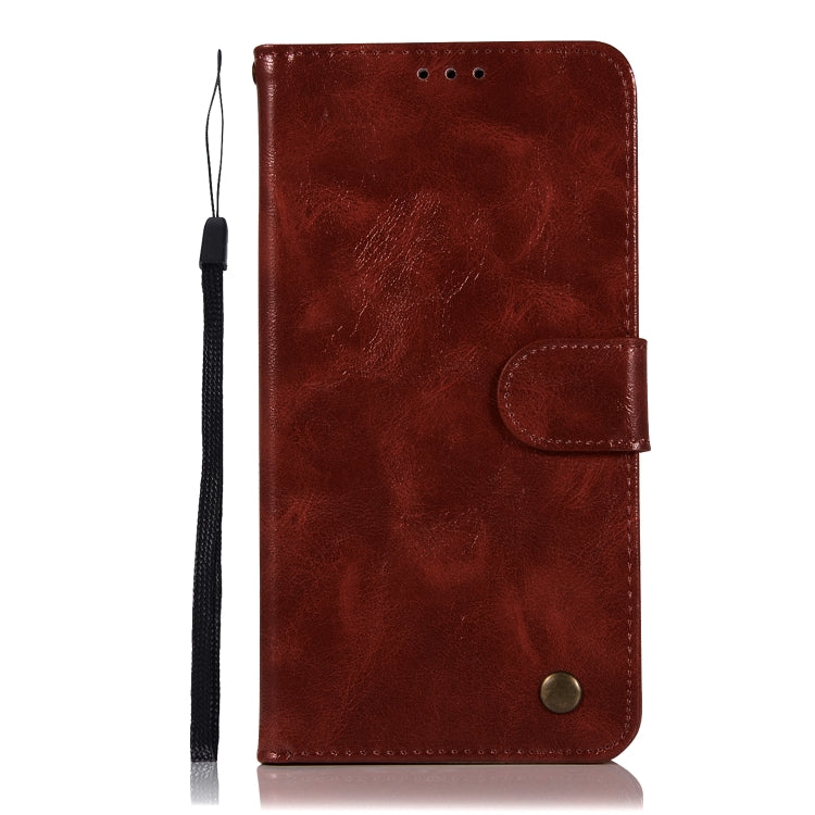 For ZTE Zmax Pro / Z981 Retro Copper Button Crazy Horse Horizontal Flip PU Leather Case with Holder & Card Slots & Wallet & Lanyard