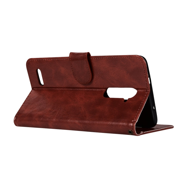 For ZTE Zmax Pro / Z981 Retro Copper Button Crazy Horse Horizontal Flip PU Leather Case with Holder & Card Slots & Wallet & Lanyard