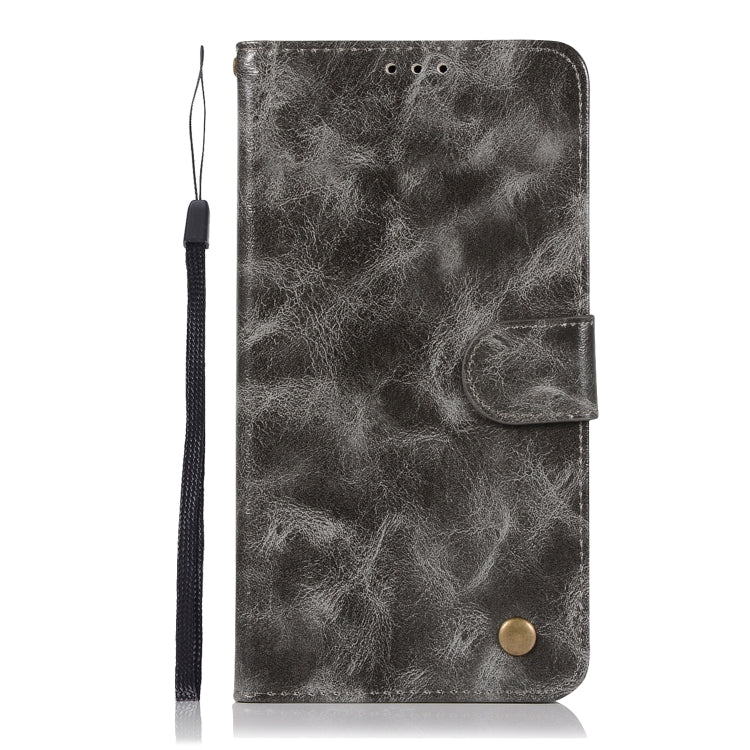 For ZTE Zmax Pro / Z981 Retro Copper Button Crazy Horse Horizontal Flip PU Leather Case with Holder & Card Slots & Wallet & Lanyard