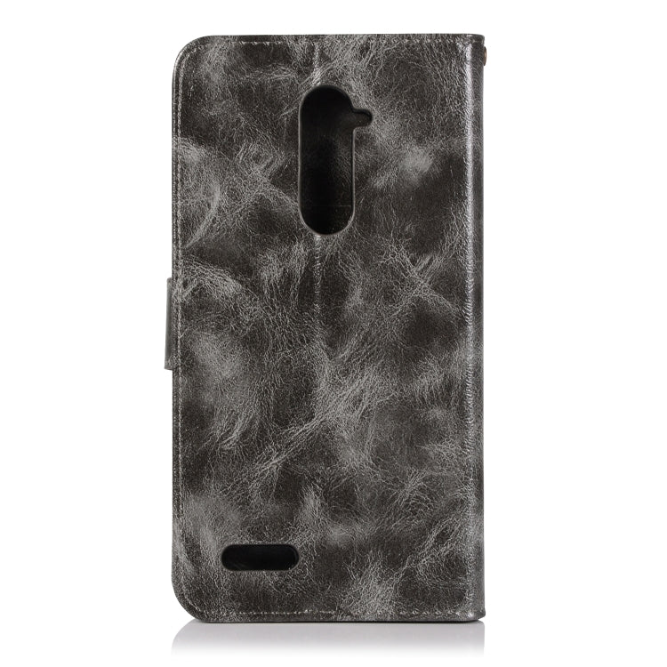 For ZTE Zmax Pro / Z981 Retro Copper Button Crazy Horse Horizontal Flip PU Leather Case with Holder & Card Slots & Wallet & Lanyard