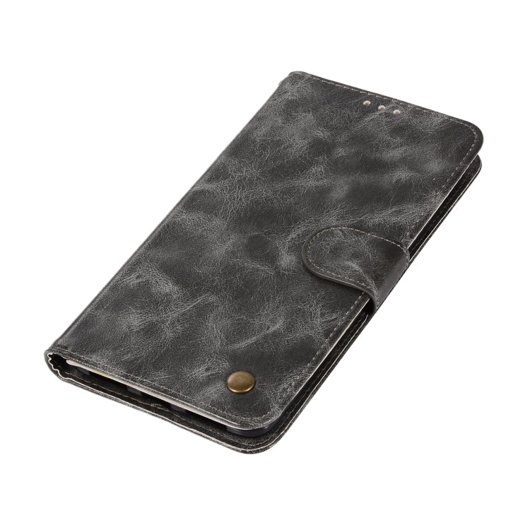 For ZTE Zmax Pro / Z981 Retro Copper Button Crazy Horse Horizontal Flip PU Leather Case with Holder & Card Slots & Wallet & Lanyard