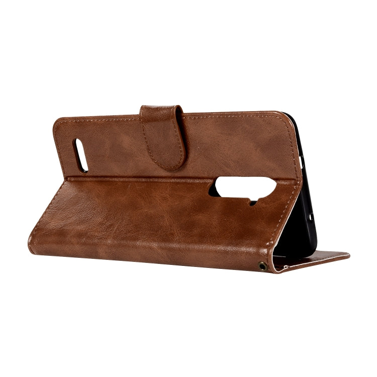 For ZTE Zmax Pro / Z981 Retro Copper Button Crazy Horse Horizontal Flip PU Leather Case with Holder & Card Slots & Wallet & Lanyard