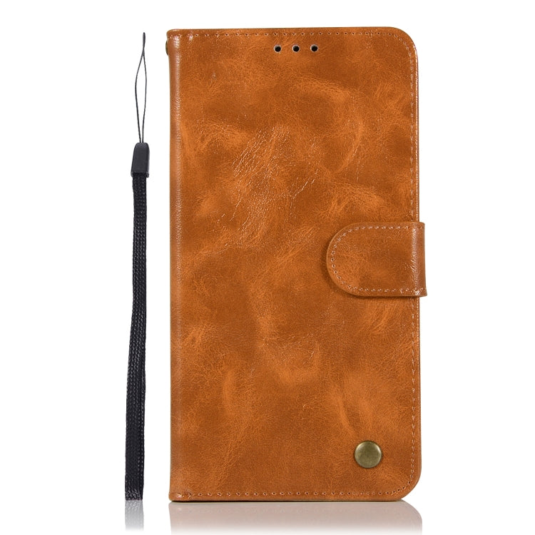 For ZTE Zmax Pro / Z981 Retro Copper Button Crazy Horse Horizontal Flip PU Leather Case with Holder & Card Slots & Wallet & Lanyard