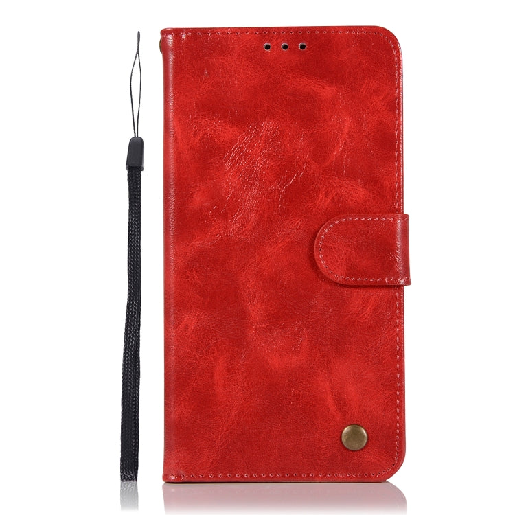 For ZTE Zmax Pro / Z981 Retro Copper Button Crazy Horse Horizontal Flip PU Leather Case with Holder & Card Slots & Wallet & Lanyard