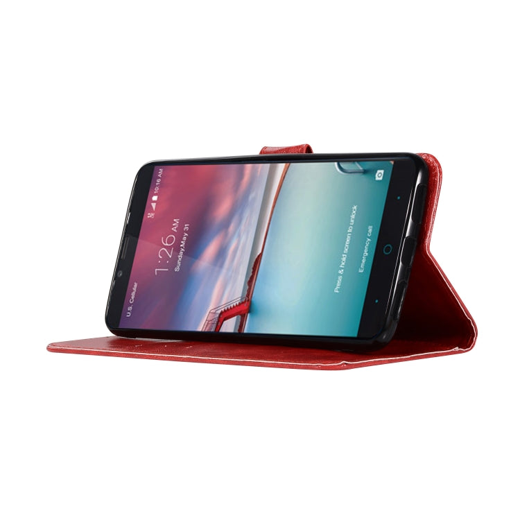 For ZTE Zmax Pro / Z981 Retro Copper Button Crazy Horse Horizontal Flip PU Leather Case with Holder & Card Slots & Wallet & Lanyard