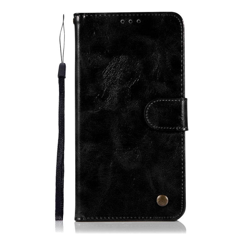 For ZTE Zmax Pro / Z981 Retro Copper Button Crazy Horse Horizontal Flip PU Leather Case with Holder & Card Slots & Wallet & Lanyard