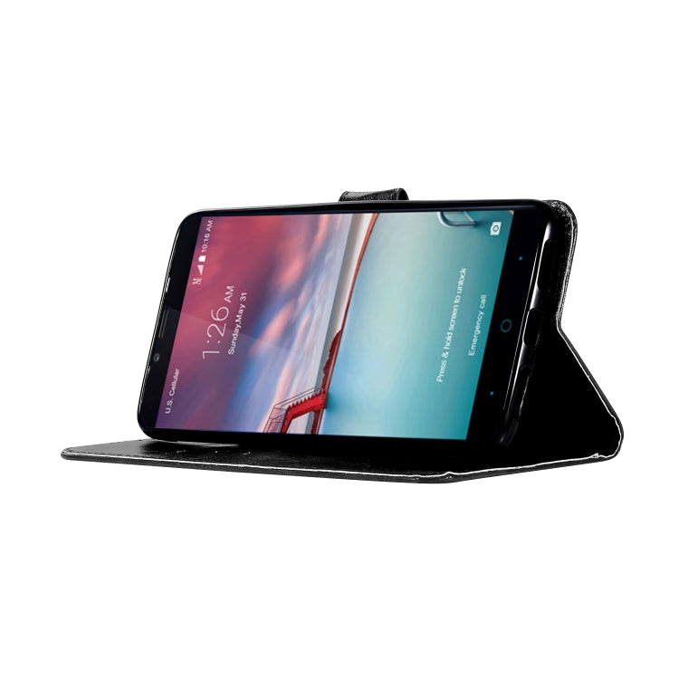 For ZTE Zmax Pro / Z981 Retro Copper Button Crazy Horse Horizontal Flip PU Leather Case with Holder & Card Slots & Wallet & Lanyard