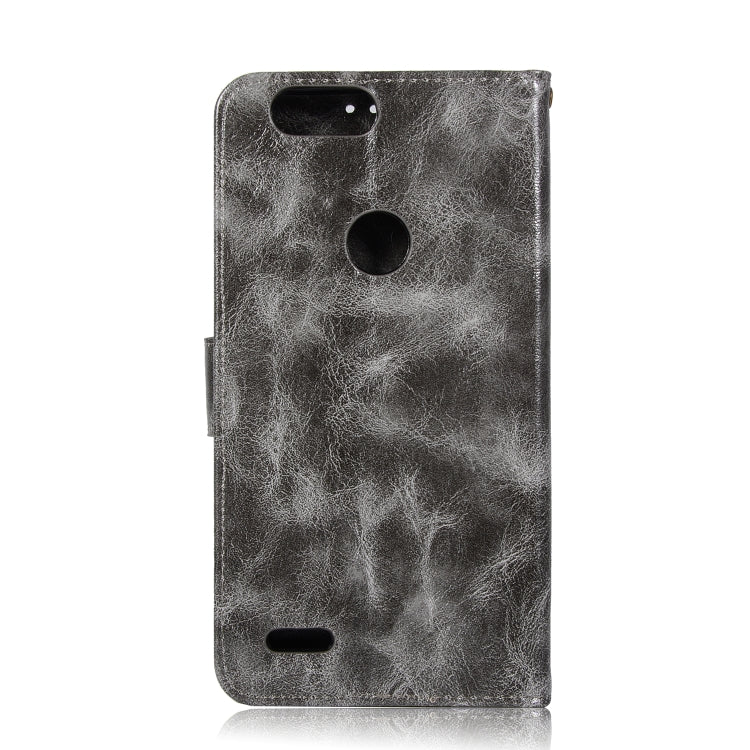 For  ZTE Blade Z Max / Z982 Retro Copper Button Crazy Horse Horizontal Flip PU Leather Case with Holder & Card Slots & Wallet & Lanyard