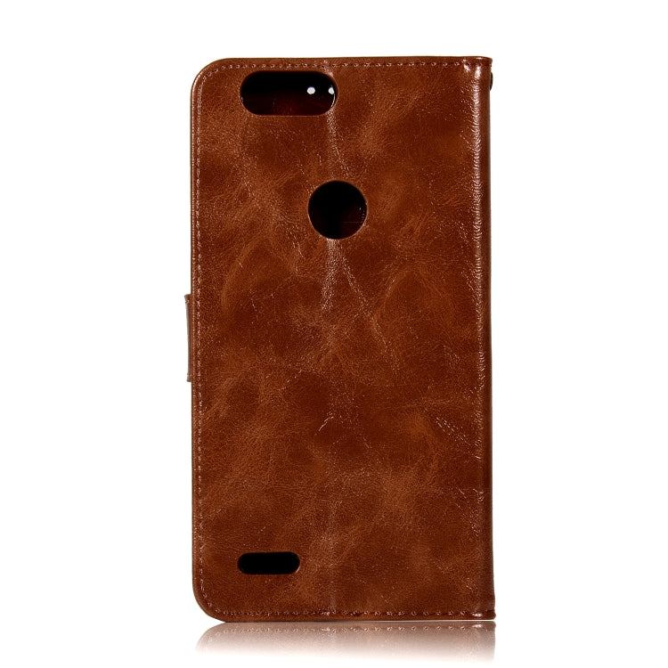 For  ZTE Blade Z Max / Z982 Retro Copper Button Crazy Horse Horizontal Flip PU Leather Case with Holder & Card Slots & Wallet & Lanyard