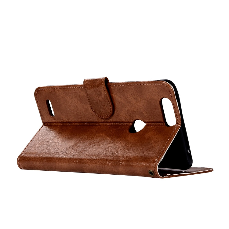 For  ZTE Blade Z Max / Z982 Retro Copper Button Crazy Horse Horizontal Flip PU Leather Case with Holder & Card Slots & Wallet & Lanyard