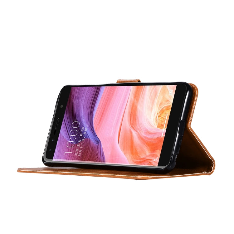 For  ZTE Blade Z Max / Z982 Retro Copper Button Crazy Horse Horizontal Flip PU Leather Case with Holder & Card Slots & Wallet & Lanyard