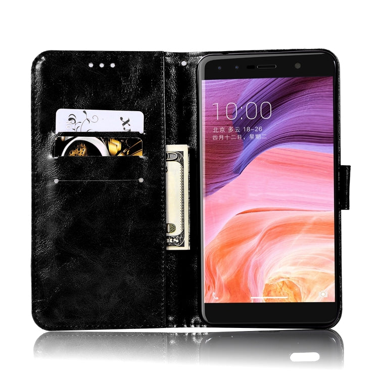 For  ZTE Blade Z Max / Z982 Retro Copper Button Crazy Horse Horizontal Flip PU Leather Case with Holder & Card Slots & Wallet & Lanyard