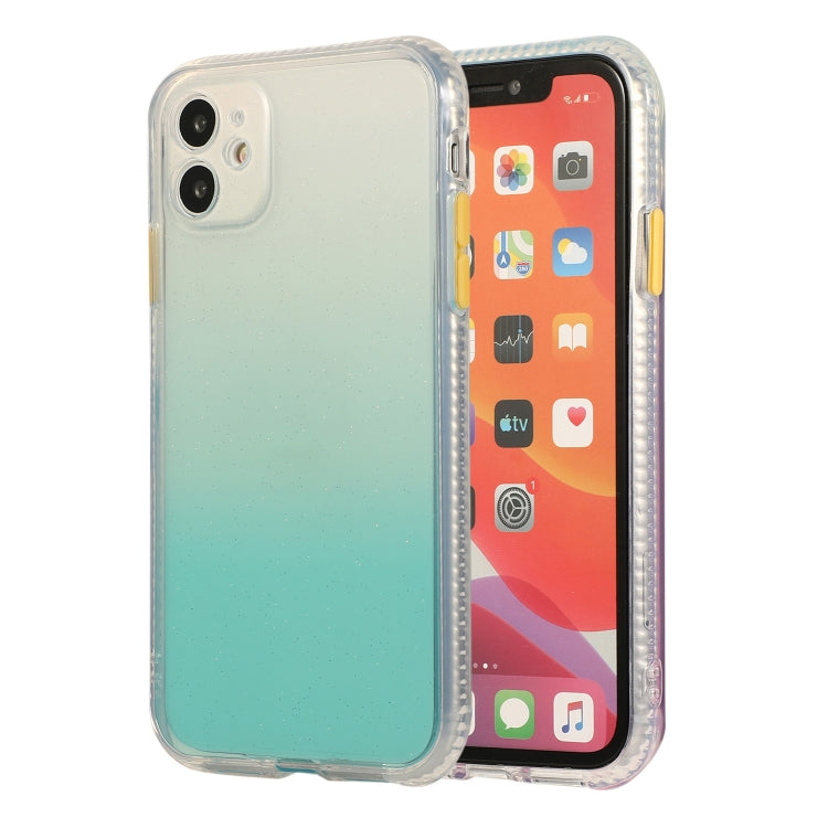 For iPhone 11 Pro Gradient Shockproof TPU + Acrylic Case with Detachable Buttons